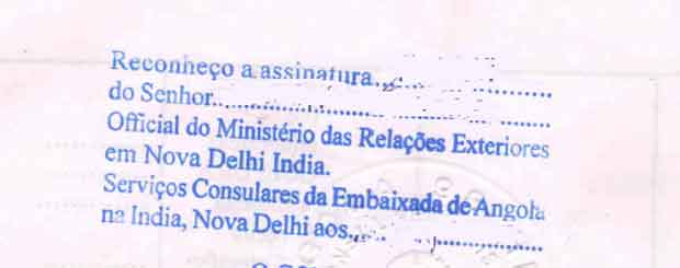 Angola Embassy Attestation in Delhi  